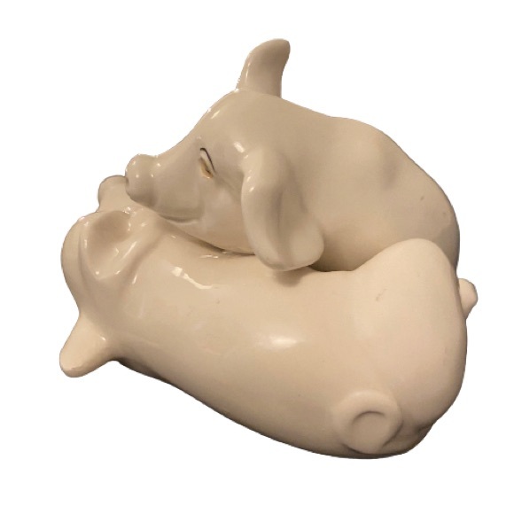 Vintage Fitz And Floyd 1976 Snuggling Nesting Pigs Salt & Pepper Shaker Set EUC - Picture 4 of 8